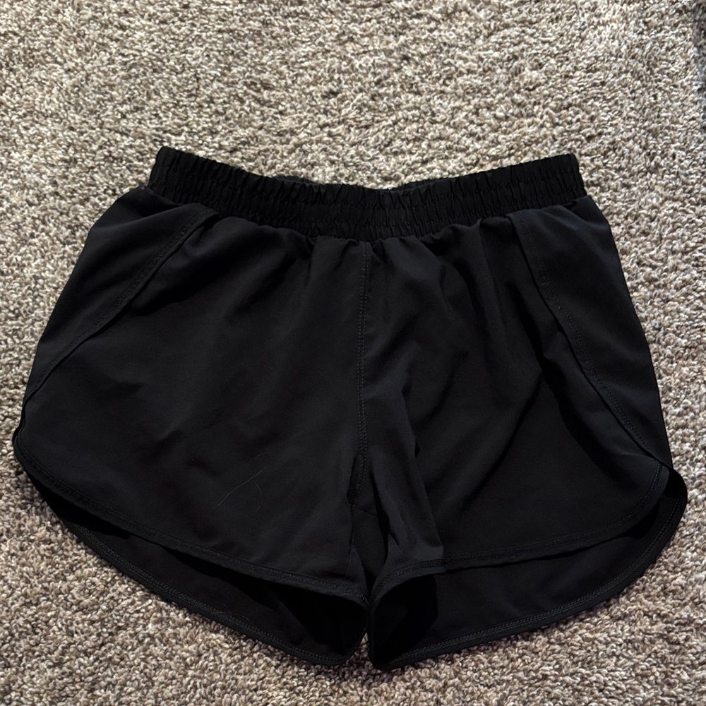 Black all in motion active wear kids shorts